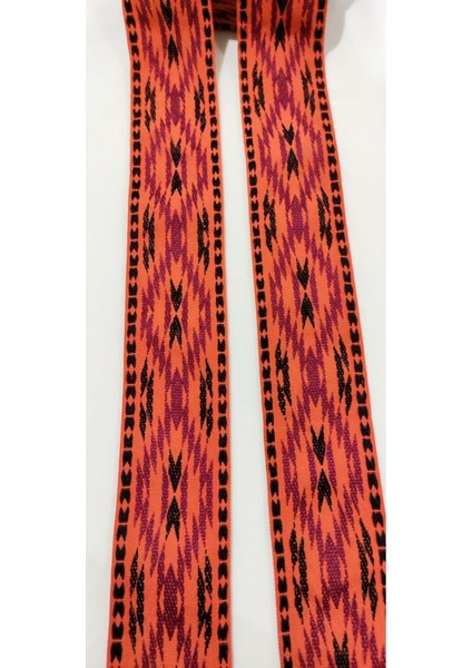 Siyah Turuncu Kilim Desen Etnik Şerit fiyatları