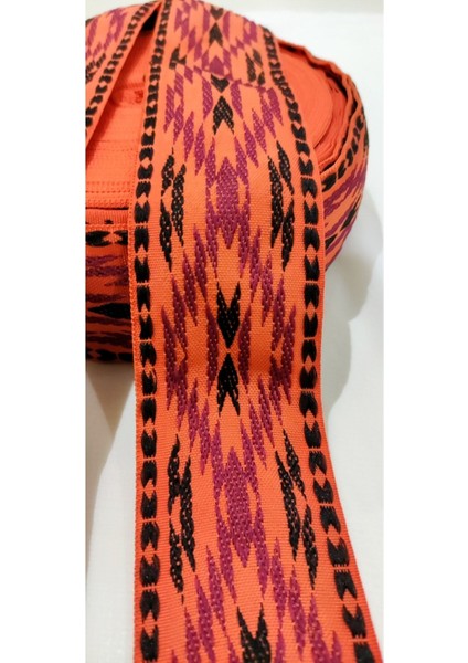 Siyah Turuncu Kilim Desen Etnik Şerit modelleri