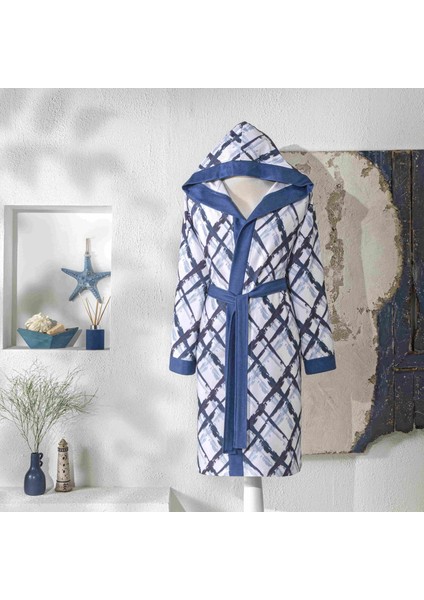 Briza Pamuk Poliester Genç Bornoz Mavi 15-18 Yaş
