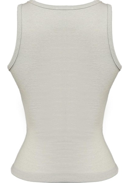 Bej Pamuklu Kalın Askılı Fitilli Toka Detaylı Kadın Atlet modelleri