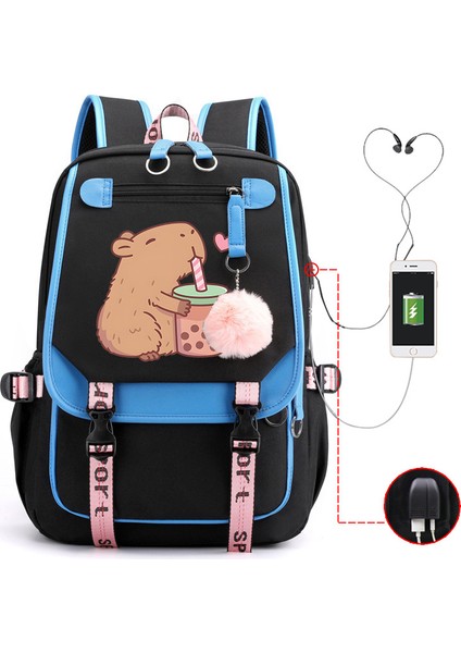 Sıcak Satış Capya Capya Sevimli USB Portu Çok Fonksiyonlu Eğlence Seyahat Sırt Çantaları (Yurt Dışından)