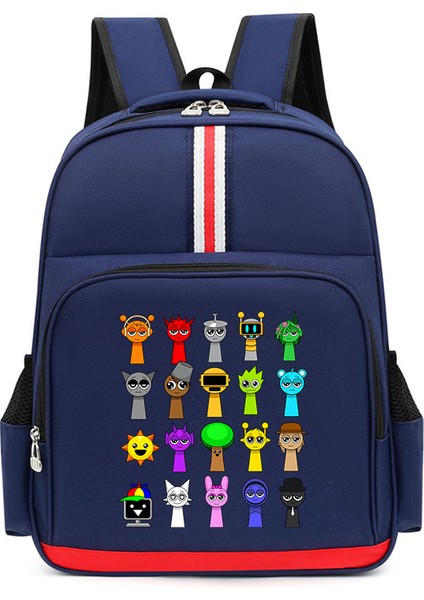 Karikatür Çocuk Omuz Çantası Küçük Öğrencilerle Erkek ve Kadınların Kampüs Trendi Büyük Kapasiteli Okul Çantası (Yurt Dışından)