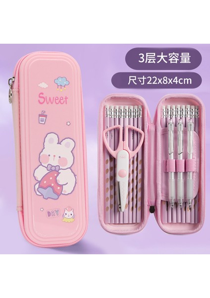 Panda Kalem Çantası Ins Tarzı Niş Küçük Öğrenciler Kırtasiye Kutusu Büyük Kapasiteli Kızlar Yüksek Değerli Kalem Kutusu (Yurt Dışından)