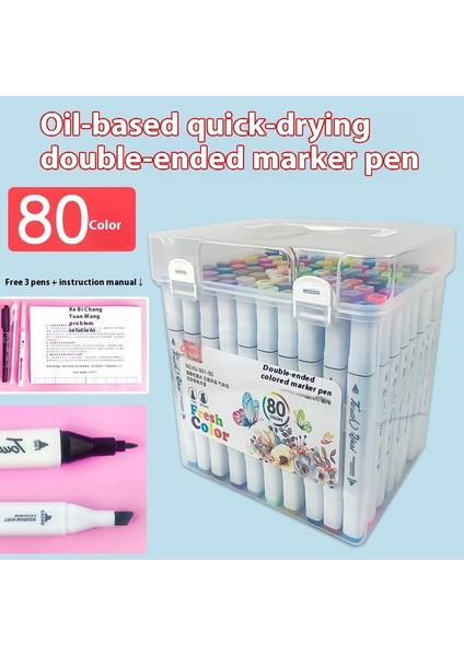 Kutulu Çift Uçlu Yağ Bazlı 24 Renk Markör Seti 36 Renk Pp Kutulu Renkli Suluboya Kalemleri 48 Renk (Yurt Dışından)