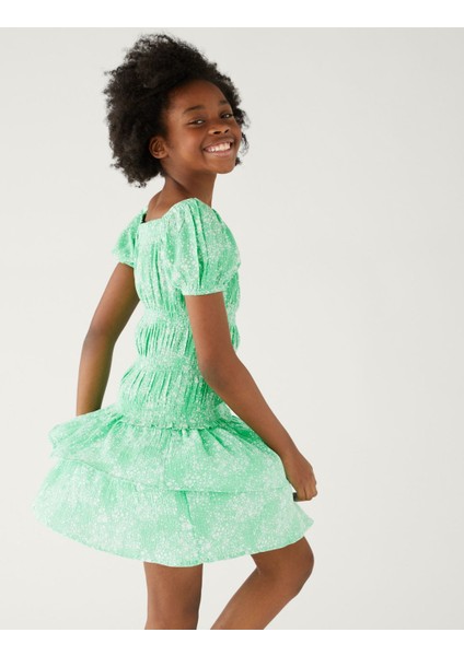 Çiçek Desenli Mini Etek (6-16 Yaş) fiyatları