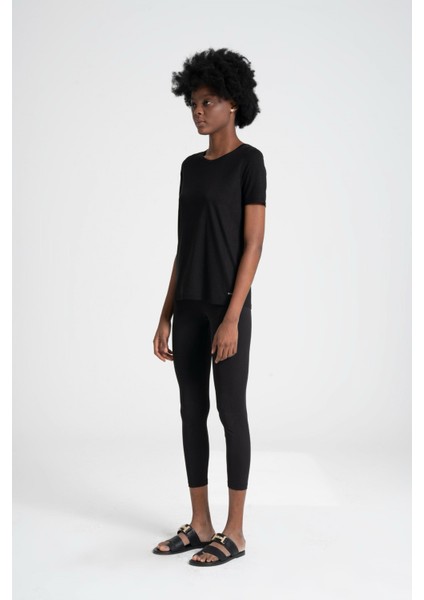 Yumuşak ve Akıcı Doğal Viskon, Kadın Tişört, 1002-BM