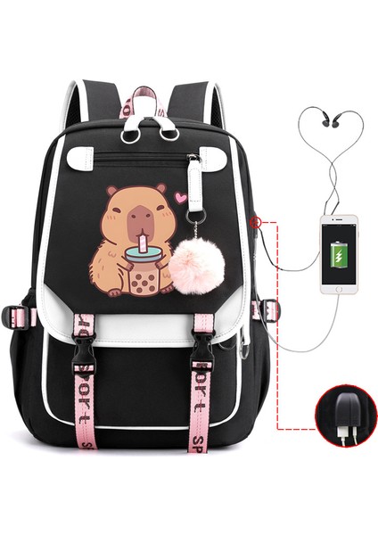 Sıcak Satış Capya Capya Sevimli USB Portu Çok Fonksiyonlu Eğlence Seyahat Sırt Çantaları (Yurt Dışından)