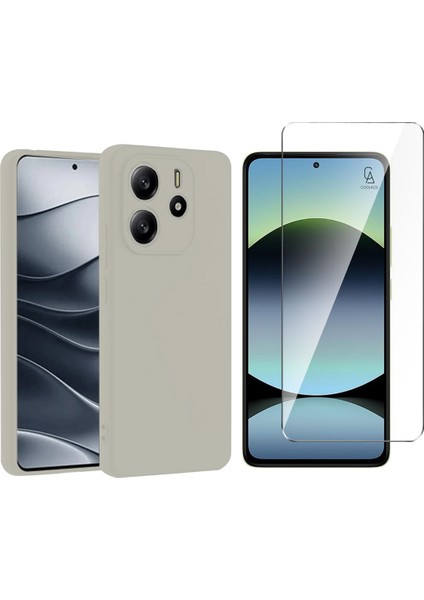 Xiaomi Redmi Note 14 4g ile Uyumlu Kılıf Esnek Premium Telefon Kılıfı ve Temperli Cam Ekran Koruyucu
