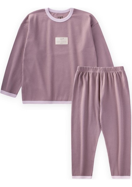Biye Detaylı Pijama Takım 2-10 Yaş Bakır