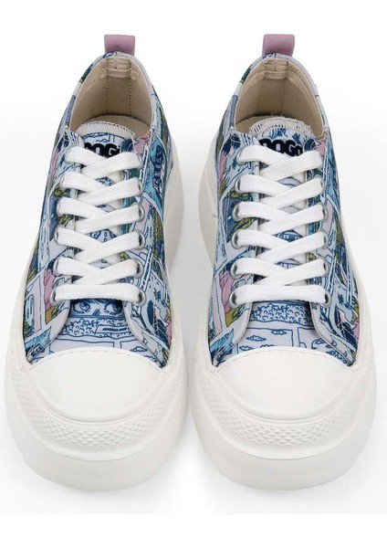 Kadın Vegan Mavi Kalın Taban Sneakers - Already Lost Tasarım fiyatları