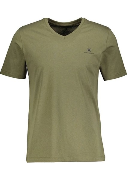5fx CT106 Basic V Neck Tişört Haki Erkek Kısa Kol Tişört 101939413