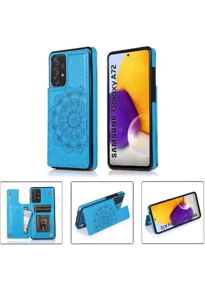Samsung Galaxy A72 Desen Çiçek Mandala Için Kart Tutucu Kılıf ile Cüzdan (Yurt Dışından) indirimleri