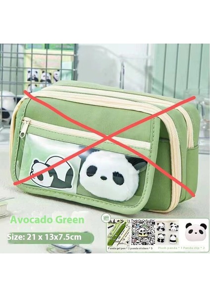 Panda Geliyor Çok Katmanlı Kalem Çantası Niş Gelişmiş Basit Sevimli Kırtasiye Saklama Çantası Büyük Kapasiteli Kalem Çantası Ilkokul ve Ortaokul (Yurt Dışından)