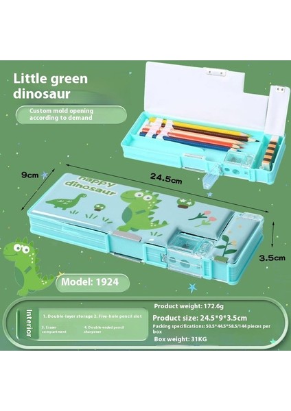 Yeni Çift Taraflı Kişilik Otomatik Çocuk Ilkokul Öğrencileri Çok Fonksiyonlu Kırtasiye Kutusu Erkek ve Kız Plastik Kalem Kutusu Anaokulu (Yurt Dışından)