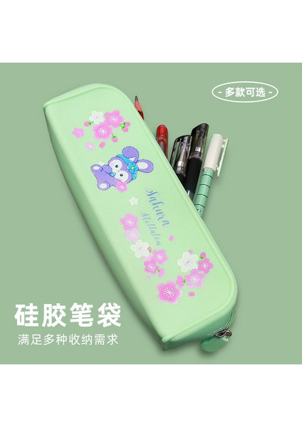 Silikon Kalem Çantası Sevimli Karikatür Kir Tutmaz Kolay Temizlenir Kokusuz Çok Renkli Isteğe Bağlı Düşmeye Dalı Kalem Çantası (Yurt Dışından)