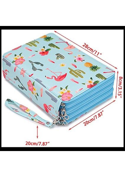 Yeni Büyük Kapasiteli Pu Kalem Çantası Öğrenci Kırtasiye Çantası 200 Delikli Sanat Boyama Saklama Çantası Sanat Çantası (Yurt Dışından)