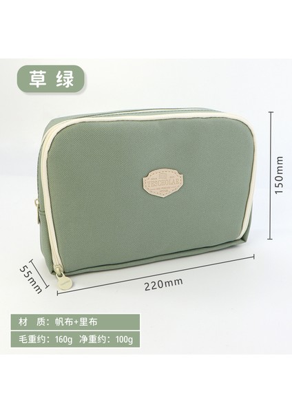 Büyük Kapasiteli Kırtasiye Kalem Çantası Ins Yüksek Değerli El Kitabı Saklama Kutusu Ingiliz Tarzı Çok Fonksiyonlu Basit Kalem Çantası (Yurt Dışından)