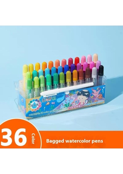 Karpuz Taro Çocuk Suluboya Fırça Seti 12/24/36 Renk Anaokulu Bebek Boya Fırçaları Güvenli ve Yıkanabilir El Yapımı (Yurt Dışından)