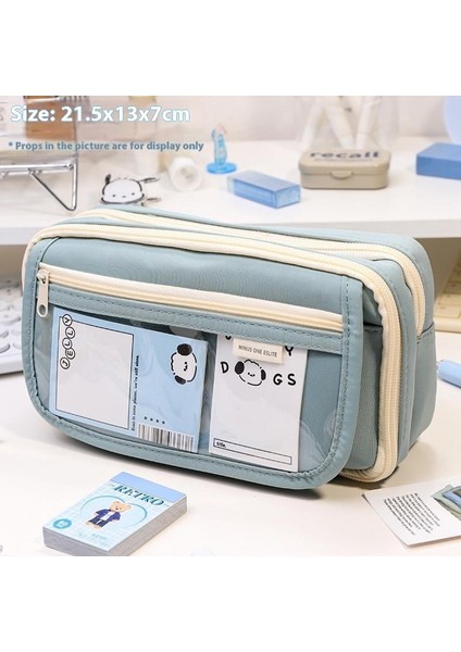 Panda Geliyor Çok Katmanlı Kalem Çantası Niş Gelişmiş Basit Sevimli Kırtasiye Saklama Çantası Büyük Kapasiteli Kalem Çantası Ilkokul ve Ortaokul (Yurt Dışından)