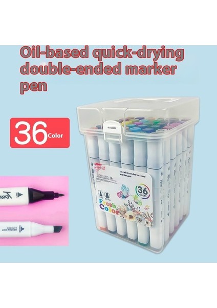 Kutulu Çift Uçlu Yağ Bazlı 24 Renk Markör Seti 36 Renk Pp Kutulu Renkli Suluboya Kalemleri 48 Renk (Yurt Dışından)