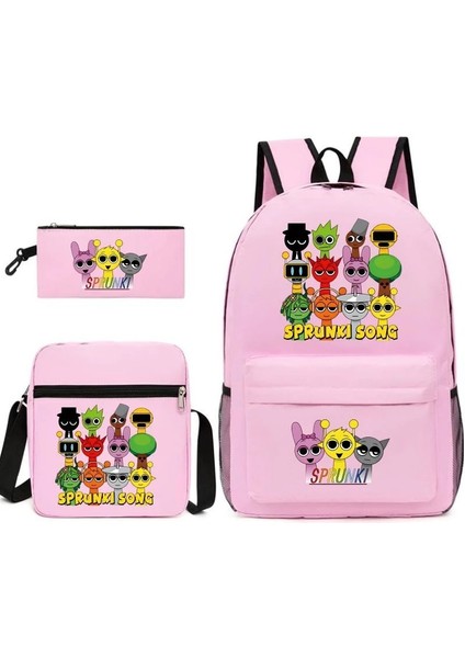 Karikatür Baskı Modası Etrafında Yeni Oyun Çocuk Kalem Çantası Crossbody Çanta Üç Set Sınır Ötesi Ilkokul ve Ortaokul Öğrencileri Okul Çantası (Yurt Dışından)