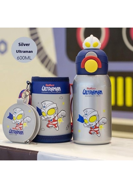 Ultraman Çocuk Isı Yalıtım Dağı Erkek Su Dağı 316 Paslanmaz Çelik Su Şişesi Okul Öğrencileri Için Pipetli Daklar (Yurt Dışından)