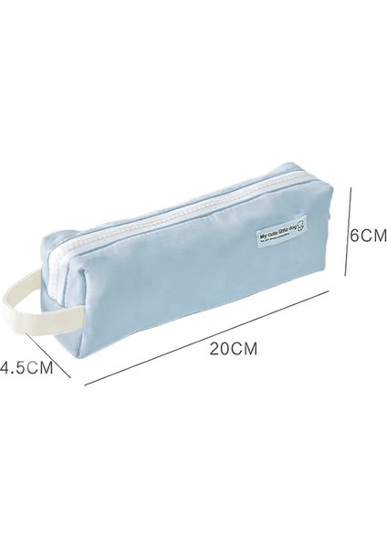 Basit Japon Öğrenciler Büyük Kapasiteli Çift Katmanlı Makaron Kalem Çantası Çok Fonksiyonlu Su Geçirmez Naylon El Kırtasiye Çantası (Yurt Dışından)