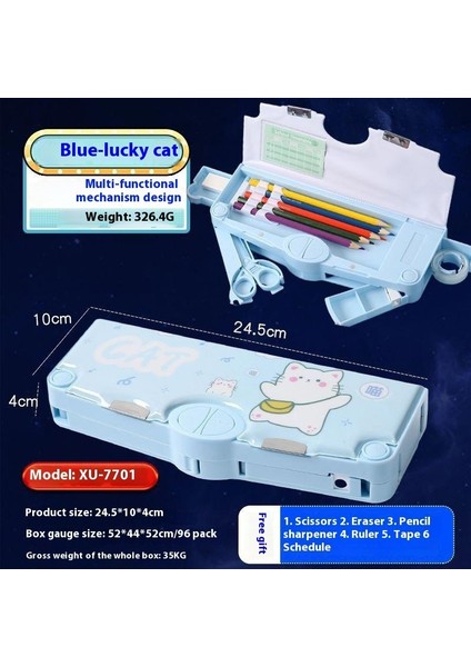 Yaratıcı Astronot Çok Fonksiyonlu Kalem Kutusu Ilkokul Öğrencileri Büyük Kapasiteli Yüksek Değerli Kırtasiye Kutusu (Yurt Dışından)