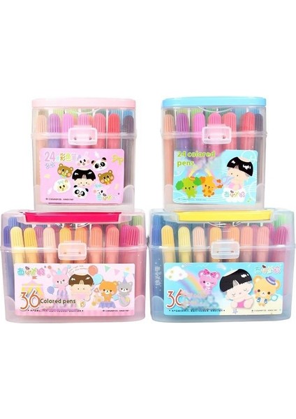 Karpuz Taro Çocuk Suluboya Fırça Seti 12/24/36 Renk Anaokulu Bebek Boya Fırçaları Güvenli ve Yıkanabilir El Yapımı (Yurt Dışından)