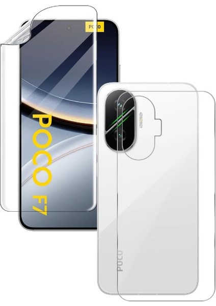 Xiaomi Poco F7 Uyumlu Ön+Arka Body Şeffaf Ultra Koruyucu Nano Jelatin