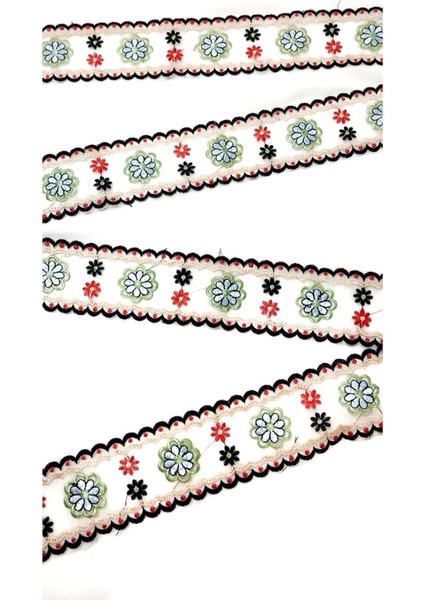 Renkli Çiçekli Tüllü Şerit Dantel indirimleri