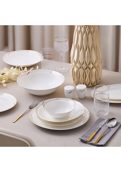 Crystal Provence Gold 56 Parça 12 Kişilik Yemek Takımı
