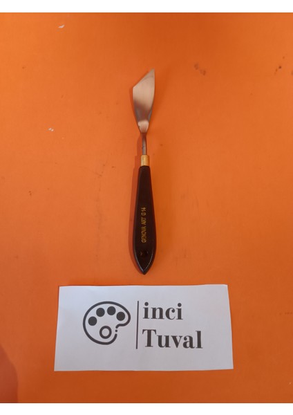 Özel Yan Kesik Spatula Paslanmaz Metal Ahşap Saplı