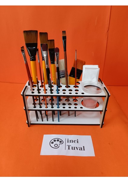 Ahşap Fırçalık Organizer Yağlı Akrilik Sulu Boya Kalem Makyaj Stand Atölye Ahşap Suluk Peçetelik Raf modelleri