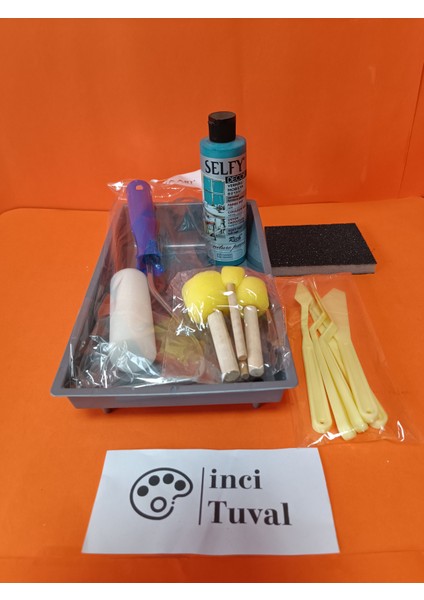 Mobilya Set Ahşap Boyama Selfy Decor Hawaii 240CC Boya Kendinden Vernik Ponpon Rulo Spatula