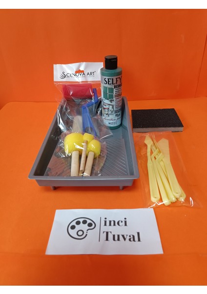 Mobilya Set Ahşap Boyama Selfy Decor Mikanos 240CC Boya Kendinden Vernik Ponpon Çift Rulo