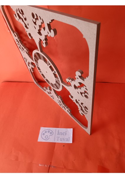 Cnc Kesim Duvar Saati Büyük Mekanizmalı Hobi Boyanabilir Dekoratif Desen Yuvarlak Daire modelleri