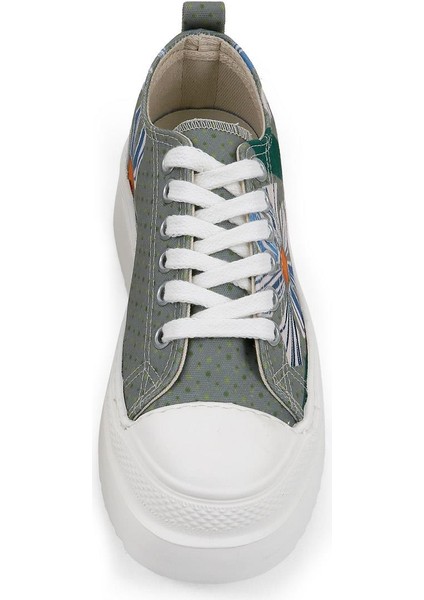 Kadın Vegan Gri Kalın Taban Sneakers - Origami Bloom Tasarım indirimleri