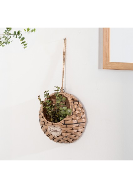 2065-2 Taupe Dekoratif Çok Amaçlı Saksılık Hasır Modelli Saksı Çiçeklik 25X25CM fiyatları