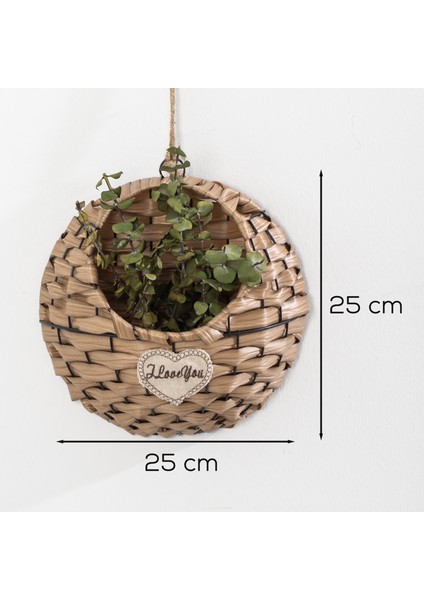 2065-2 Taupe Dekoratif Çok Amaçlı Saksılık Hasır Modelli Saksı Çiçeklik 25X25CM modelleri