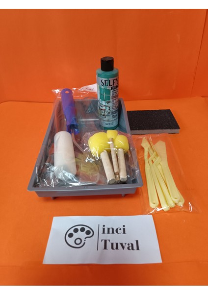 Mobilya Set Ahşap Boyama Selfy Decor Helen 240CC Boya Kendinden Vernik Ponpon Rulo Spatula