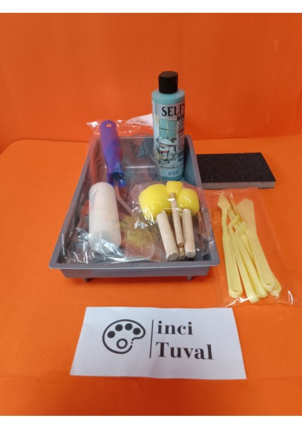 Mobilya Set Ahşap Boyama Selfy Decor Milano 240CC Boya Kendinden Vernik Ponpon Rulo Spatula