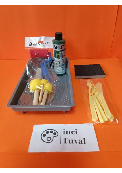 Mobilya Set Ahşap Boyama Selfy Decor Amsterdam Green 240CC Boya Kendinden Vernik Ponpon Çift Rulo