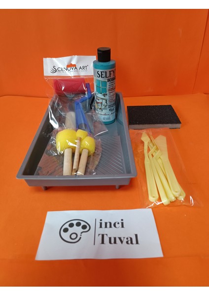 Mobilya Set Ahşap Boyama Selfy Decor Hawaii 240CC Boya Kendinden Vernik Ponpon Çift Rulo