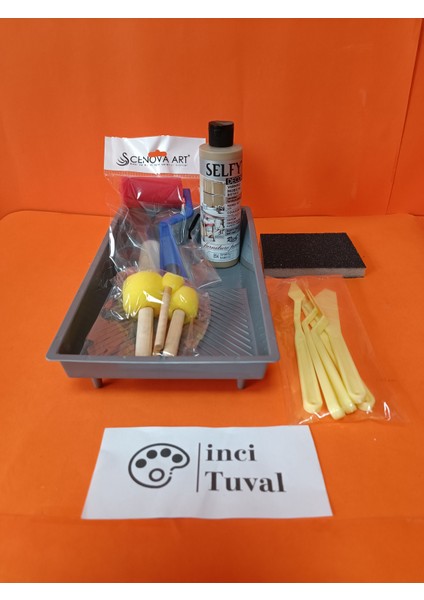 Mobilya Set Ahşap Boyama Selfy Decor Bambu 240CC Boya Kendinden Vernik Ponpon Çift Rulo