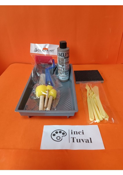 Mobilya Set Ahşap Boyama Selfy Decor Mocha 240CC Boya Kendinden Vernik Ponpon Çift Rulo