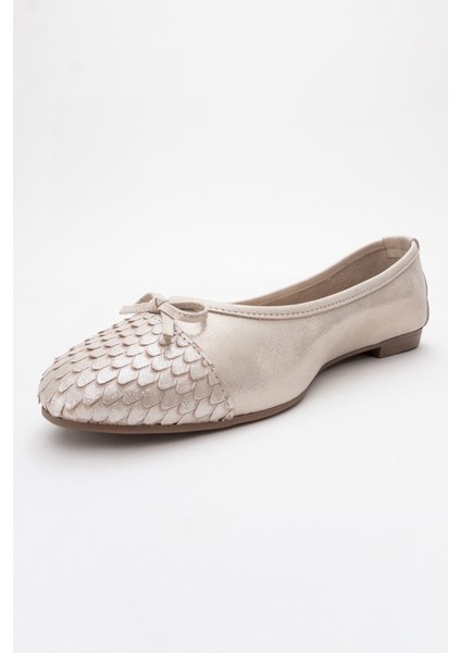 02 Bej Simli Hakiki Deri Kadın Babet Ayakkabı fırsatları