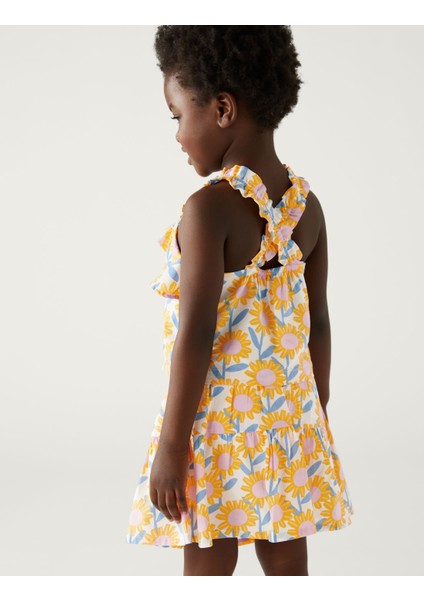 Saf Pamuklu Çiçek Desenli Bluz (2-8 Yaş) modelleri