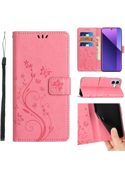 IPhone 16 Için Filp Durumda Artı Bilek Kayışı Pu Deri Kart Tutucu Manyetik (Yurt Dışından)