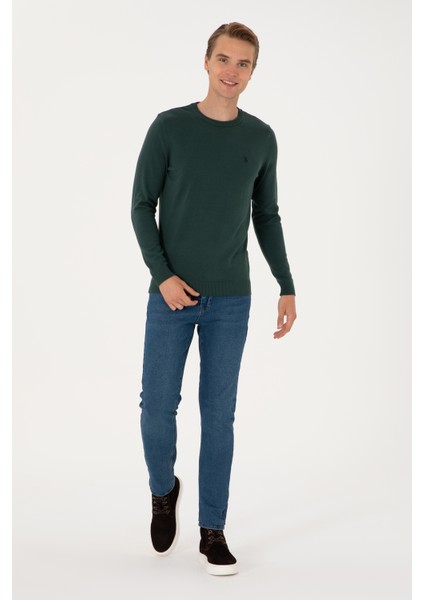 Erkek Koyu Yeşil Kazak /triko 50313713-VR079 fırsatları